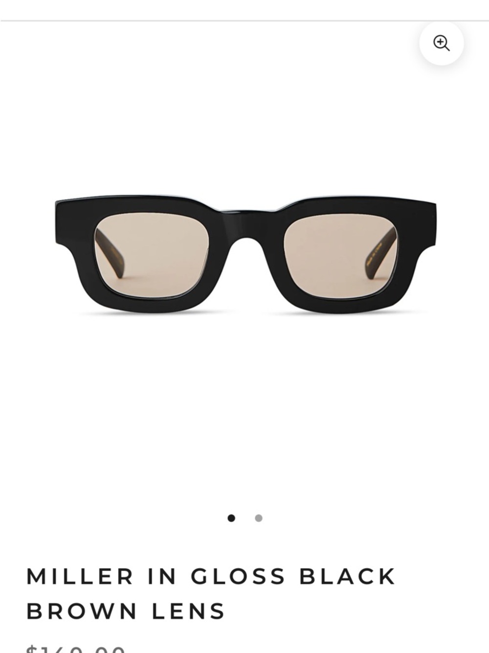 Elisa Johnson Miller Gloss Black Sunglasses with Brown Lenses - NWT